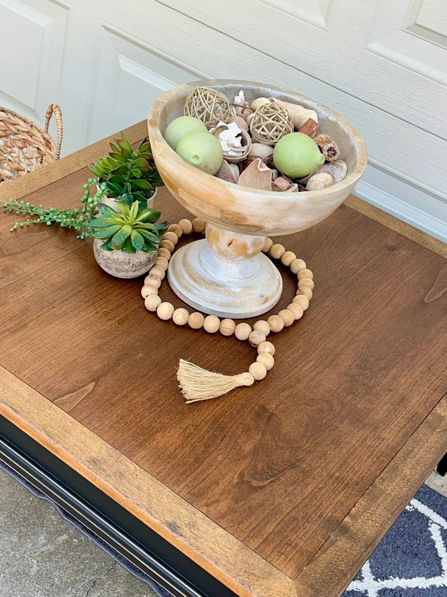 Square Coffee Table – Black & Dark Walnut