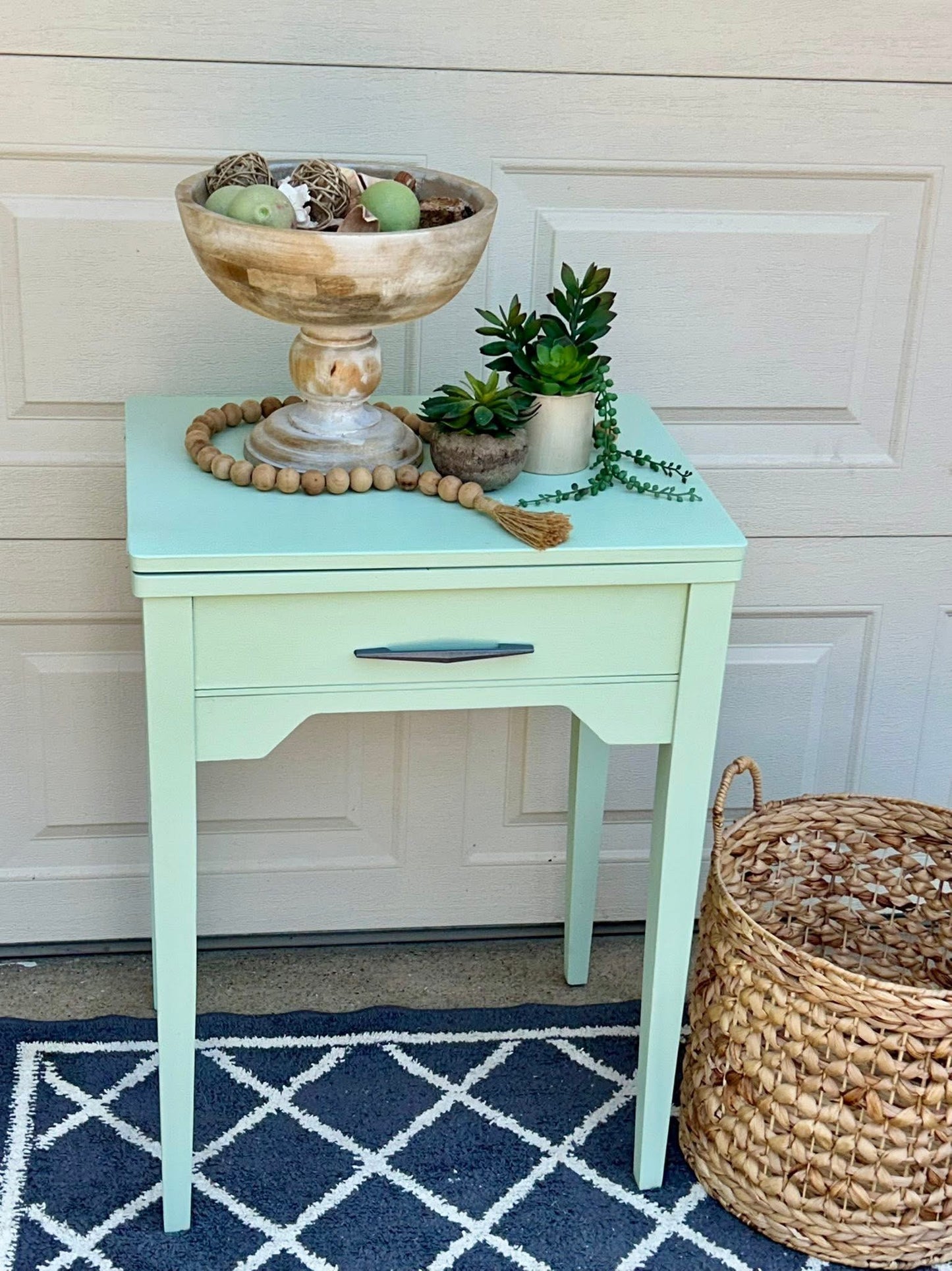 Refinished Side Table – “Succulent Garden