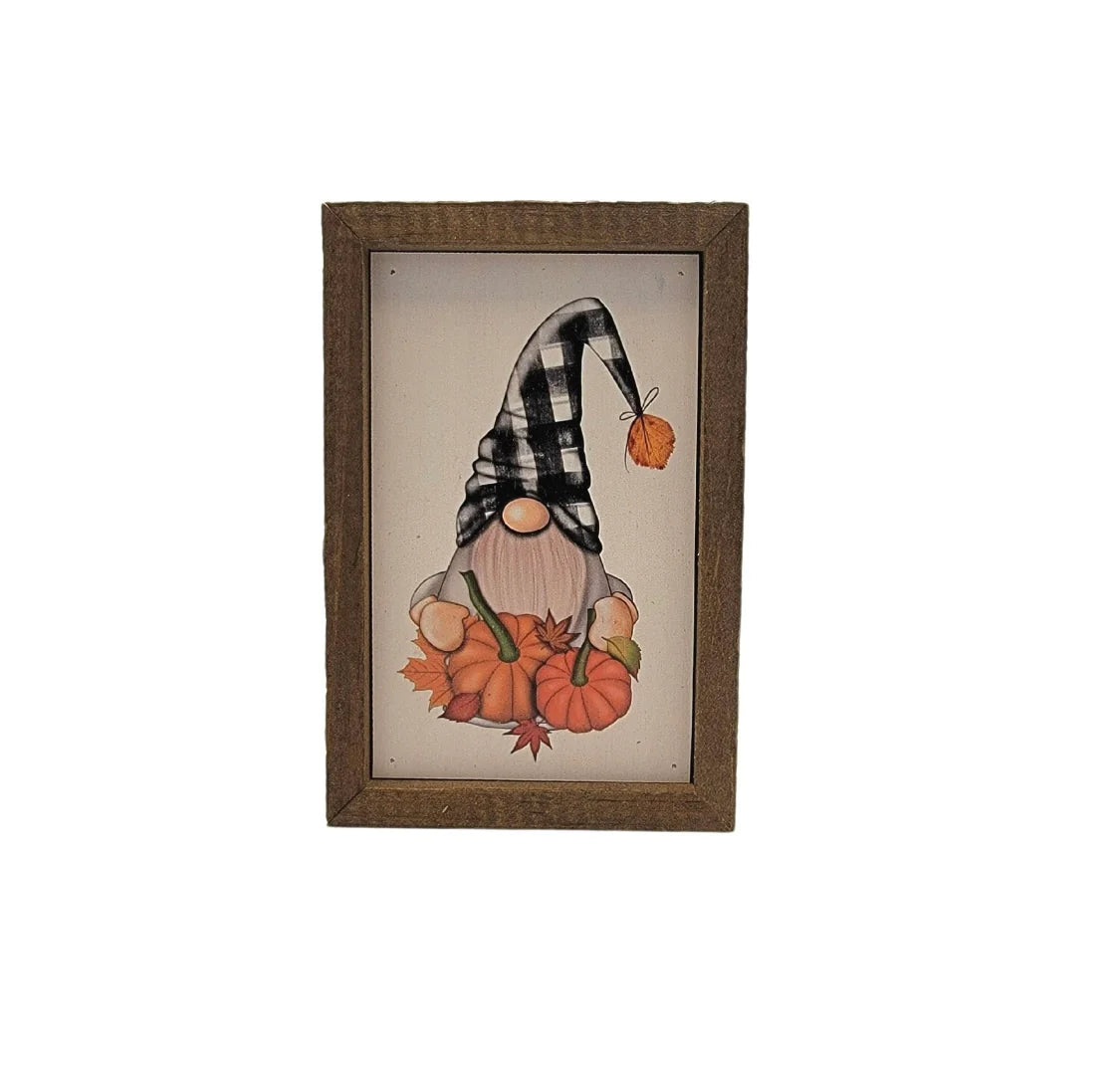 Flannel Pumpkin Gnome sign