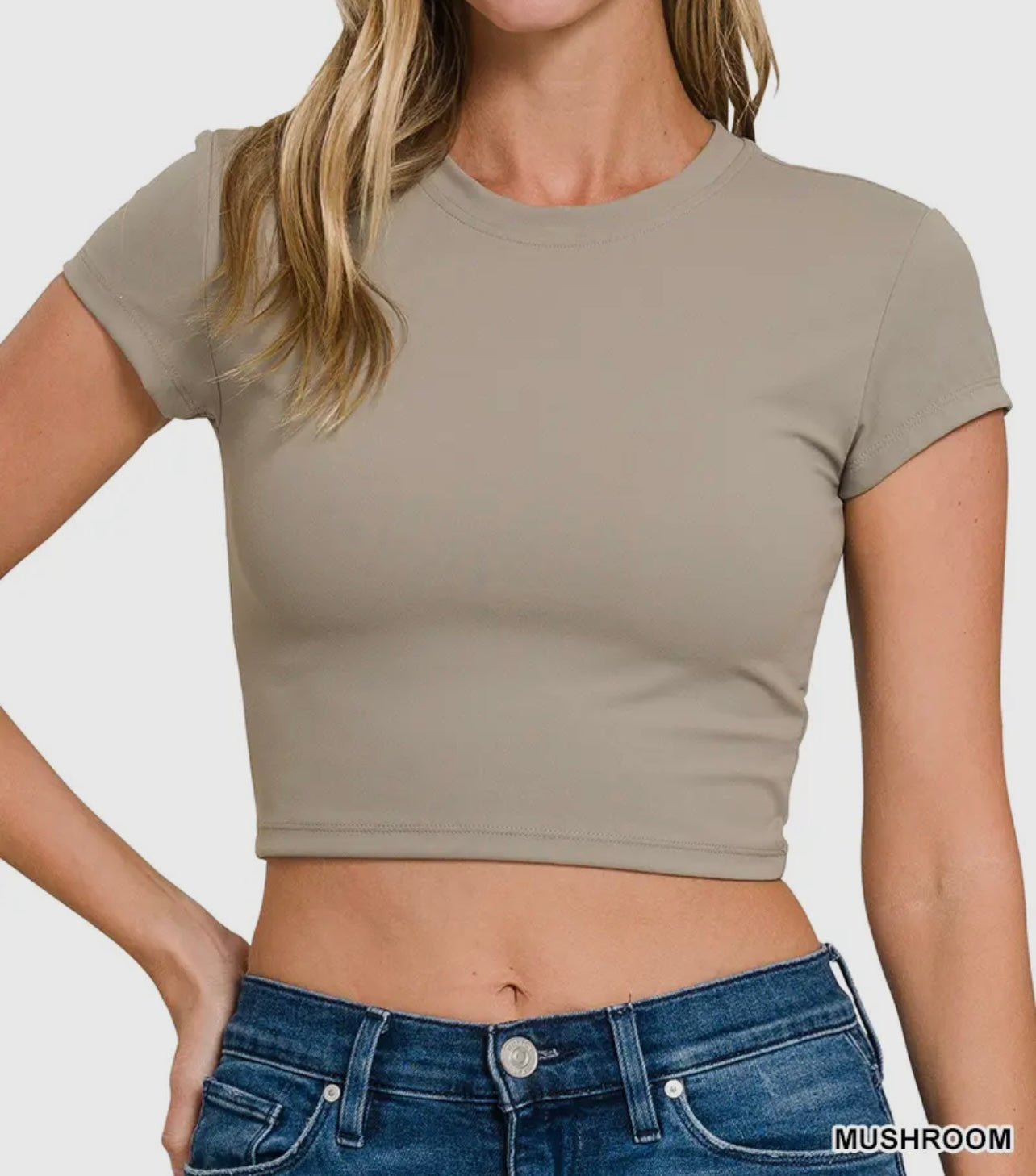 Cropped Short Sleeve Top