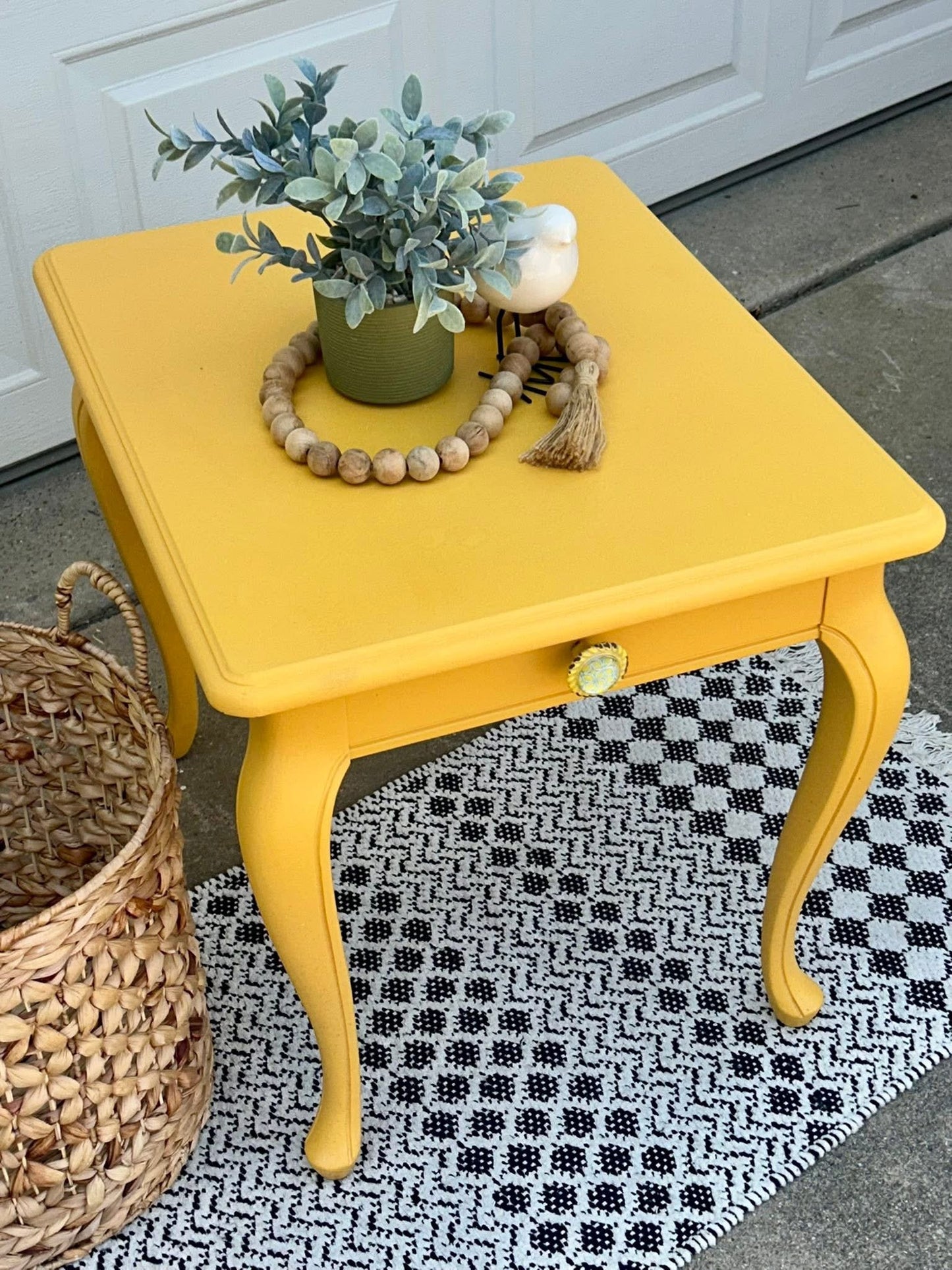Picnic Basket Yellow Side Table