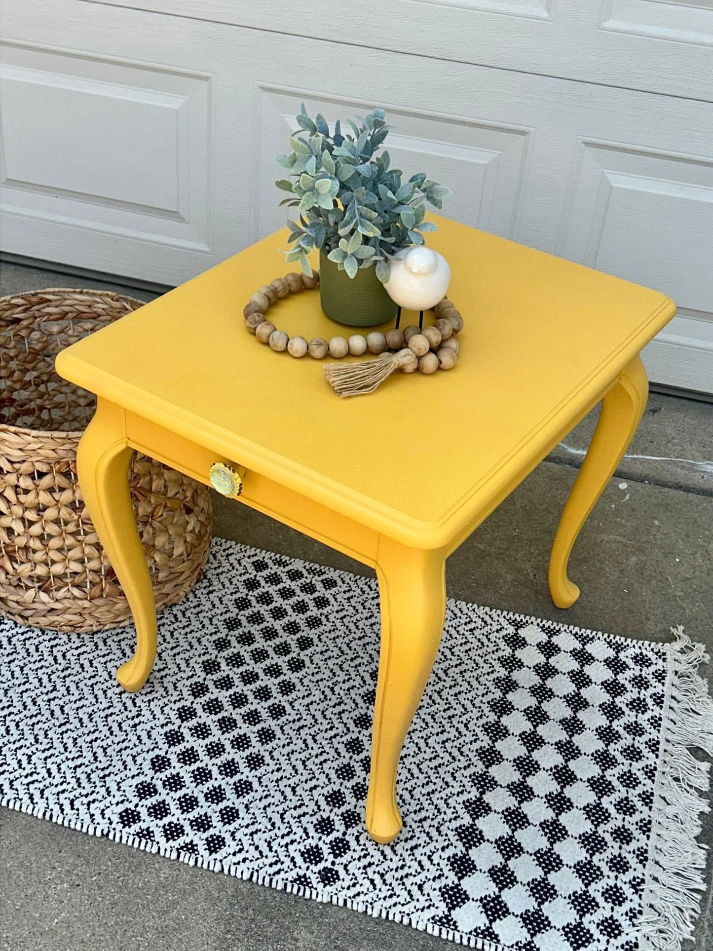 Picnic Basket Yellow Side Table