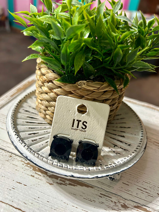 Black Ab Crystal Studs