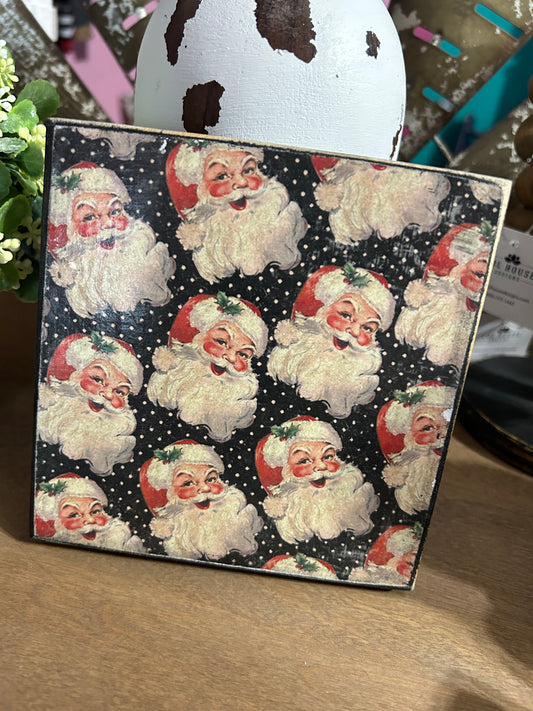 Santa Wood Block Shelf Sitter