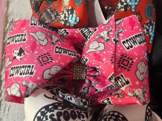Cowgirl Pink Hair Bow