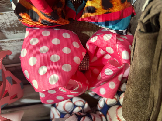 Pink Polka Dot Bow
