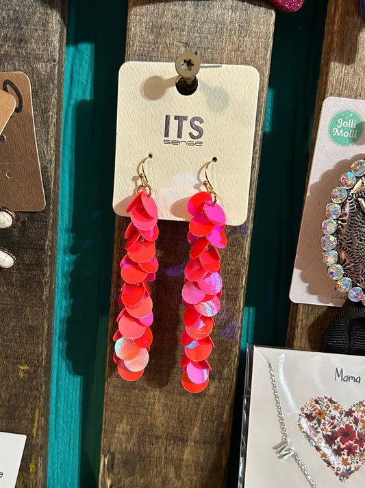 Hot Pink Sequin Dangles