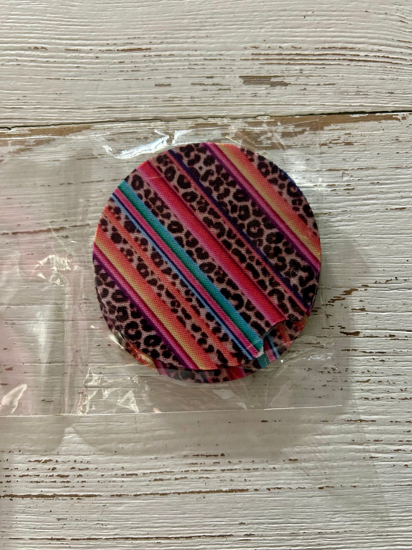 Leopard & Serape Car Coaster Set