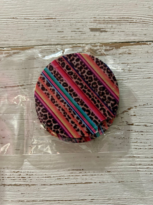 Leopard & Serape Car Coaster Set