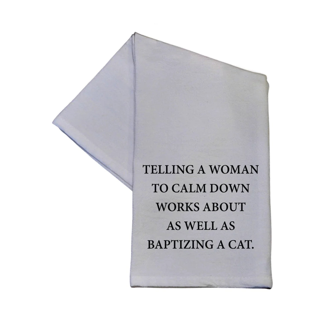 Baptizing a Cat Tea Towel