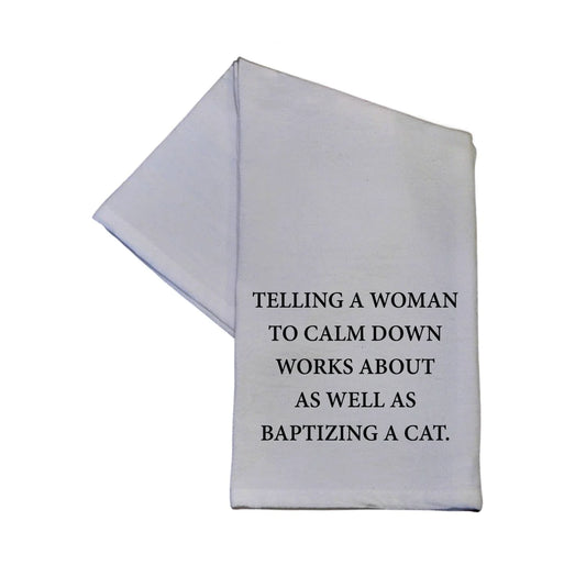 Baptizing a Cat Tea Towel
