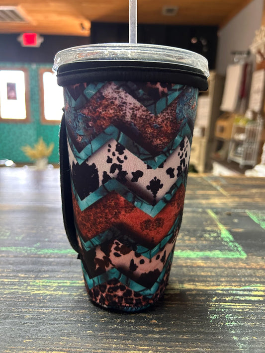 Cowprint & Leopard Koozie
