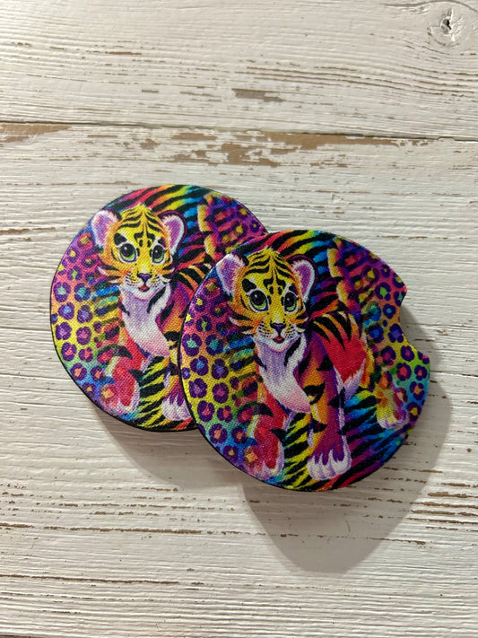Lisa Frank Tiger Car Coaster Set
