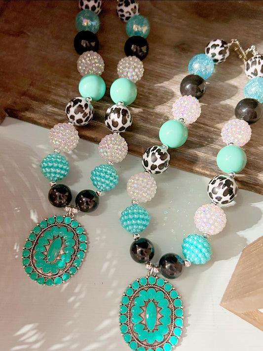 Kids Western Bling Necklace Blue