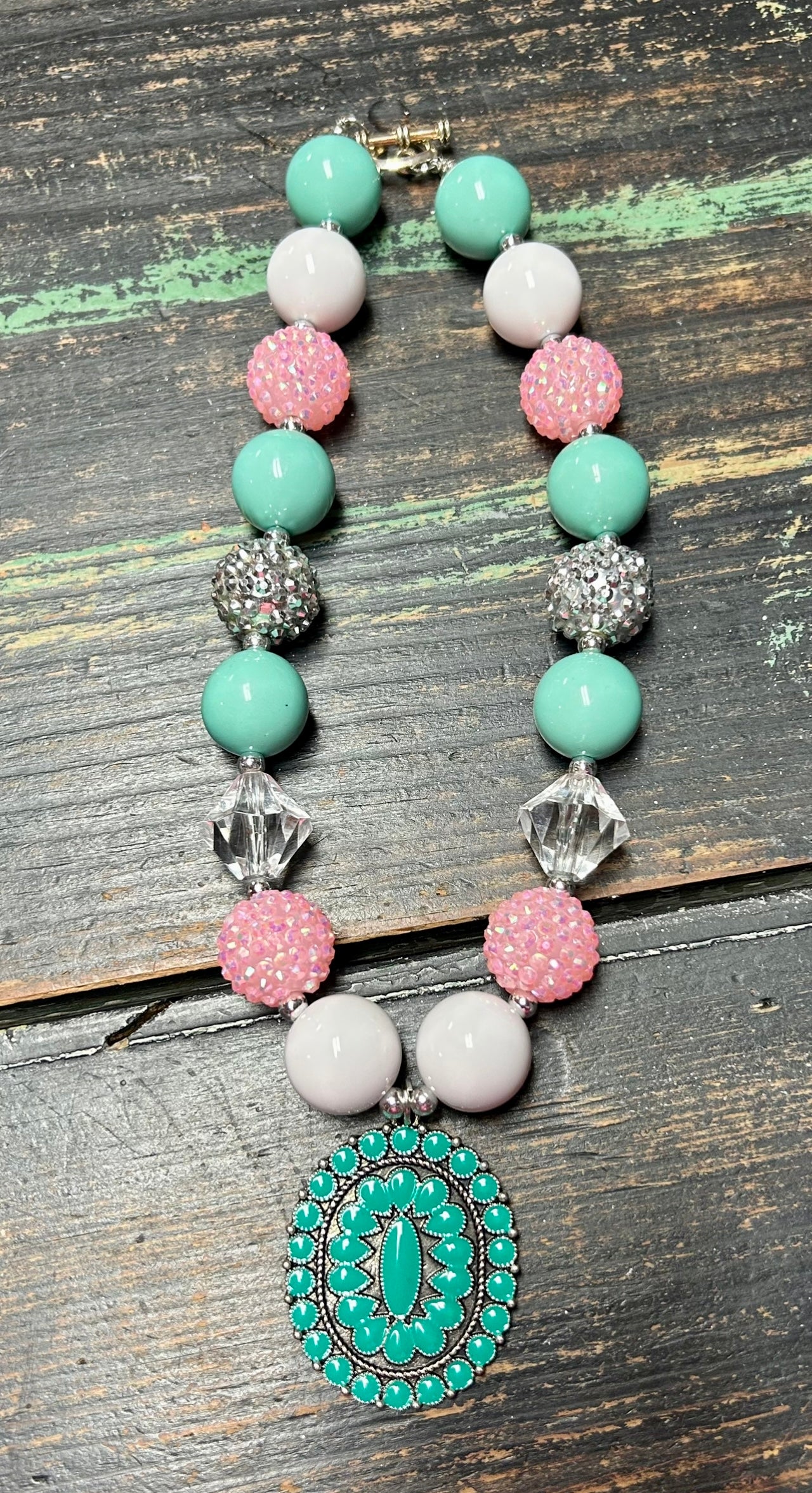 Kids Western Bling Necklace Pink
