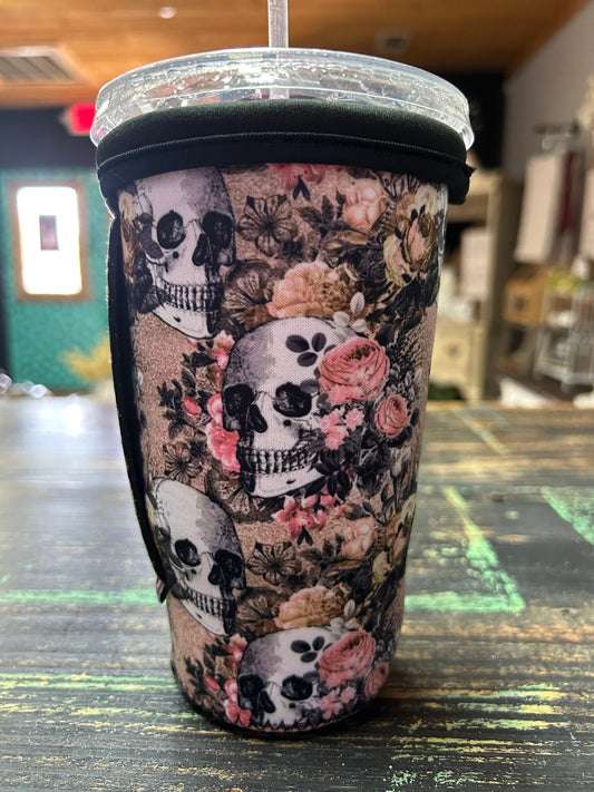 Flower & Skull Koozie