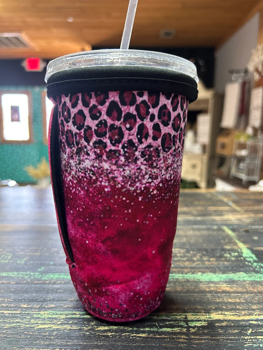 Pink Leopard Koozie