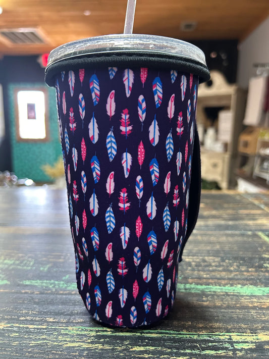 Purple Feather Koozie