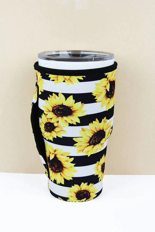 Sunflower Stripe Tea/Tumbler Koozie