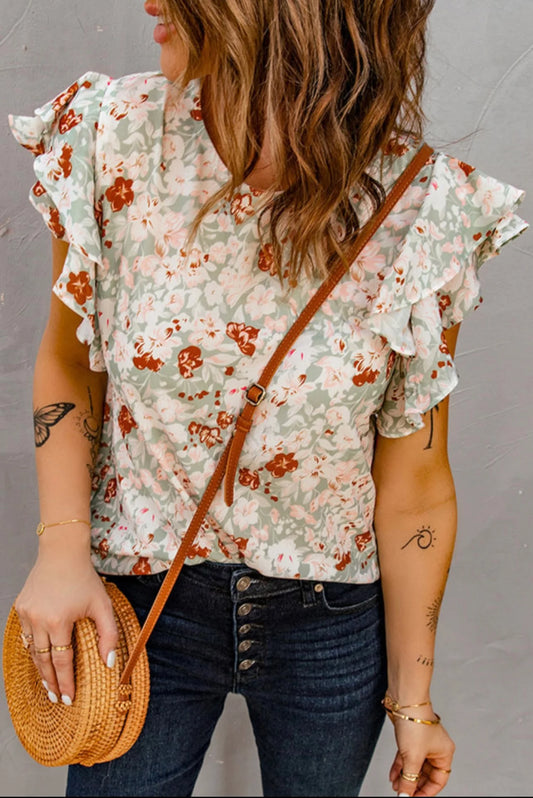Ruffled Floral Blouse